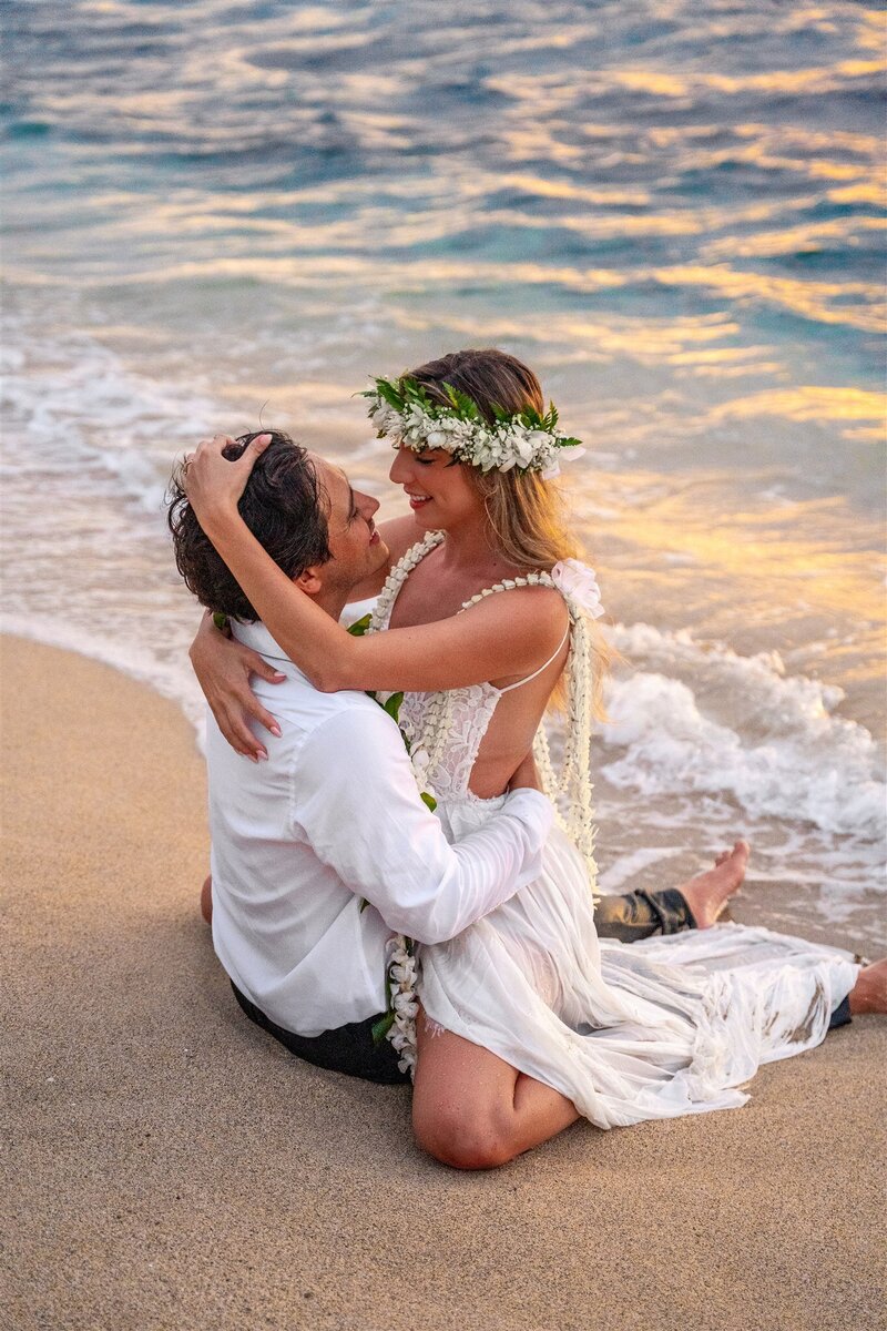 Engagement photos on the beach taken by one of the best Big Island photographers