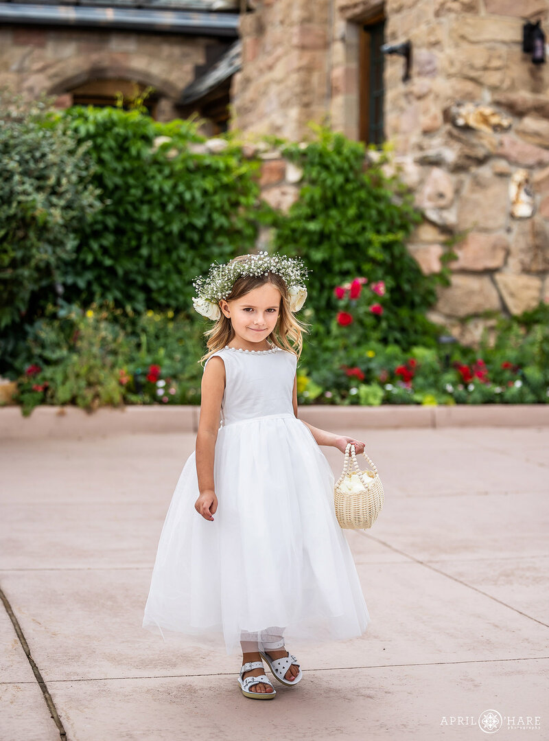 Flower Girl at Cherokee Ranch & Castle in Colorado