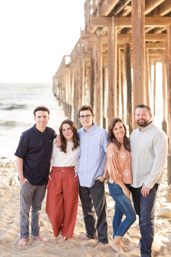 family under bridge in Ventura
