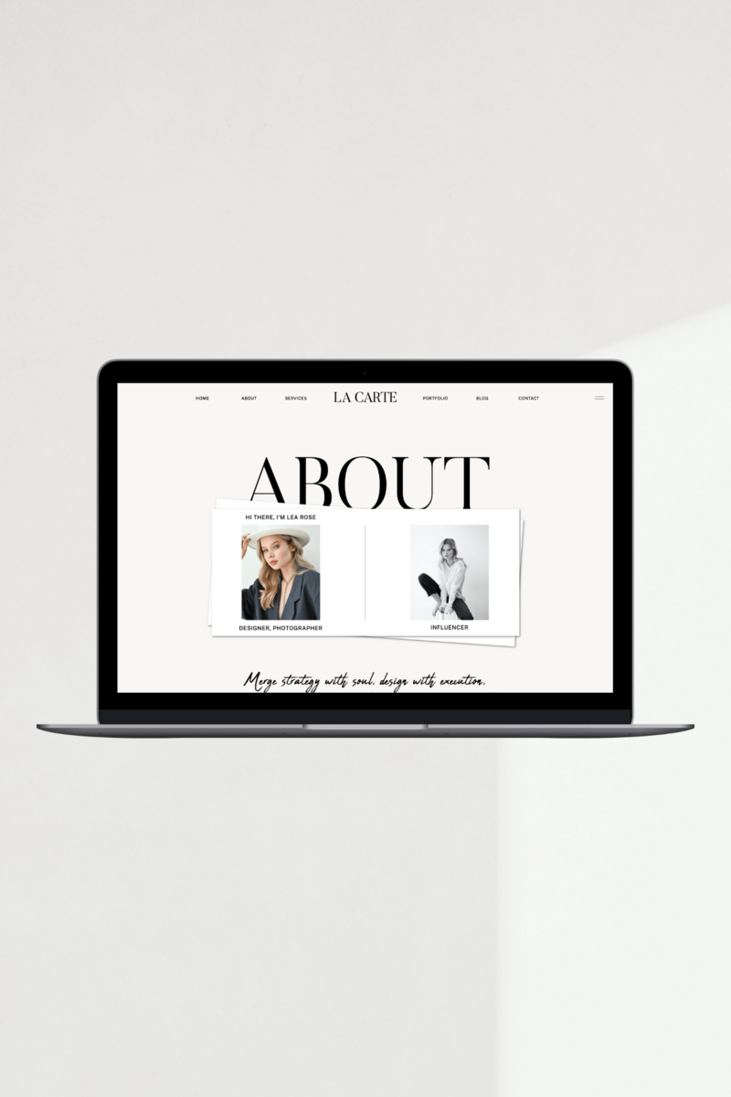 La Carte Showit Website About