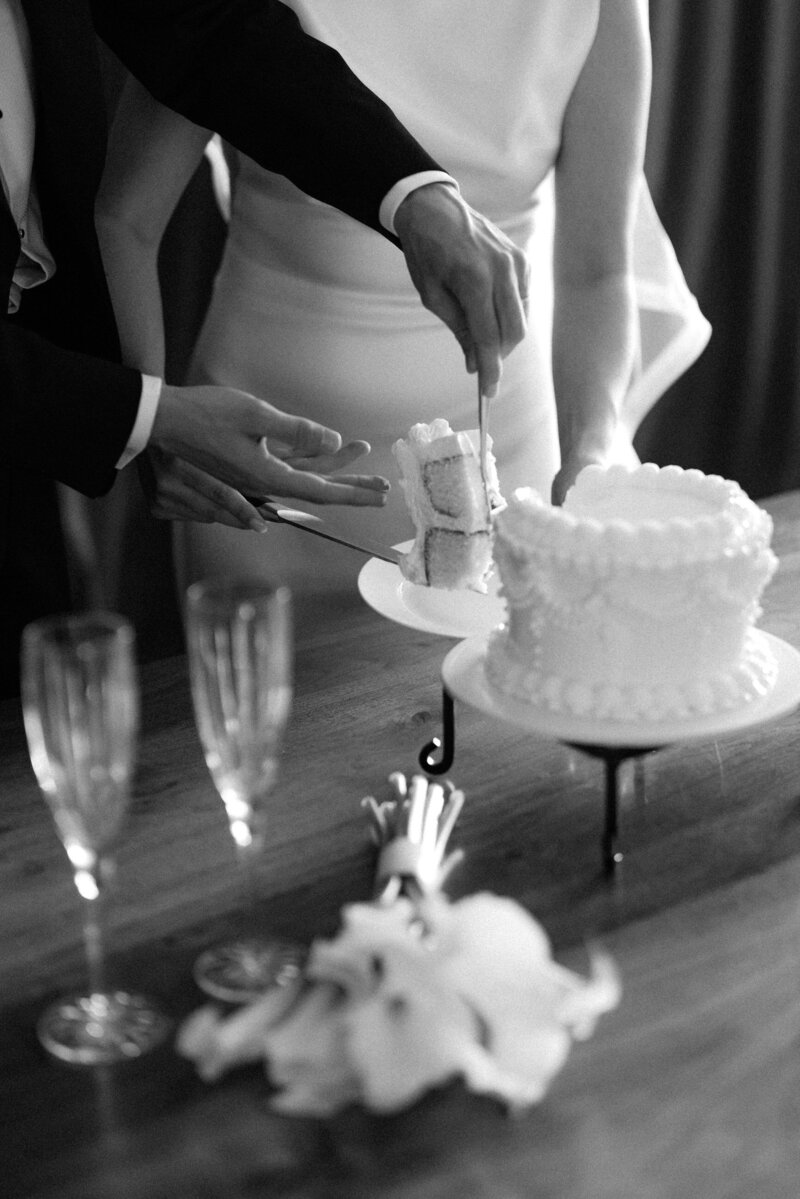 Cake Cutting Wedding Detail Photos