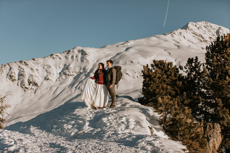 Couple eloping in the Austrian Alps around Innsbruck