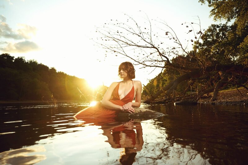 Elegant Senior Portrait by Water with Sunset in Minnesota-71