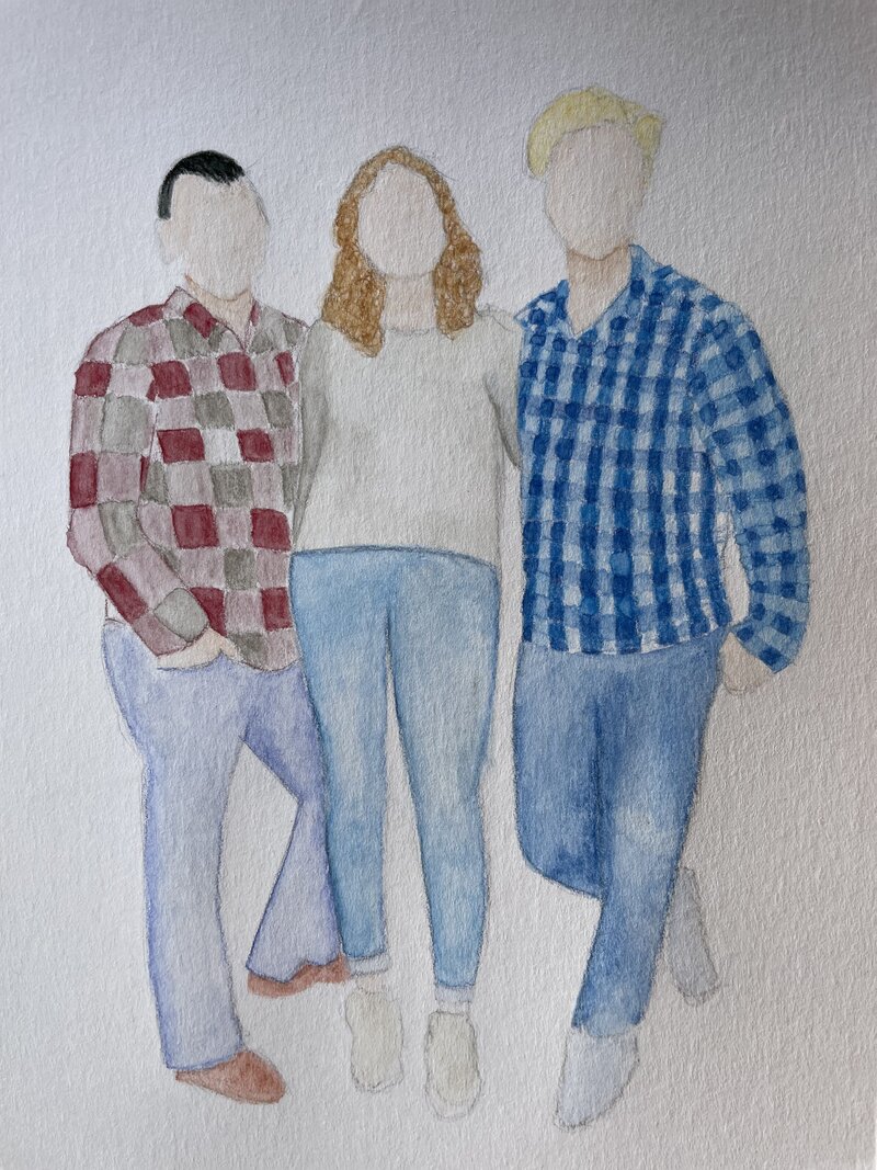 Watercolor family portrait