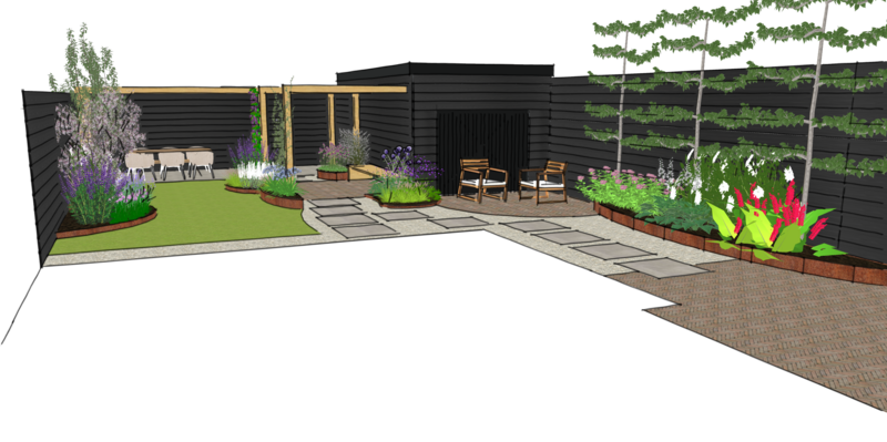 Tuinontwerp hoekwoning Eemnes