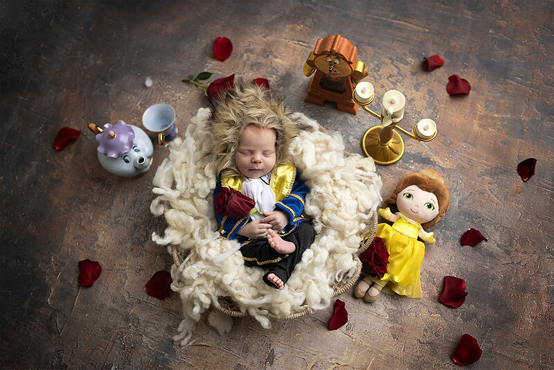 Newborn in Beast costume.