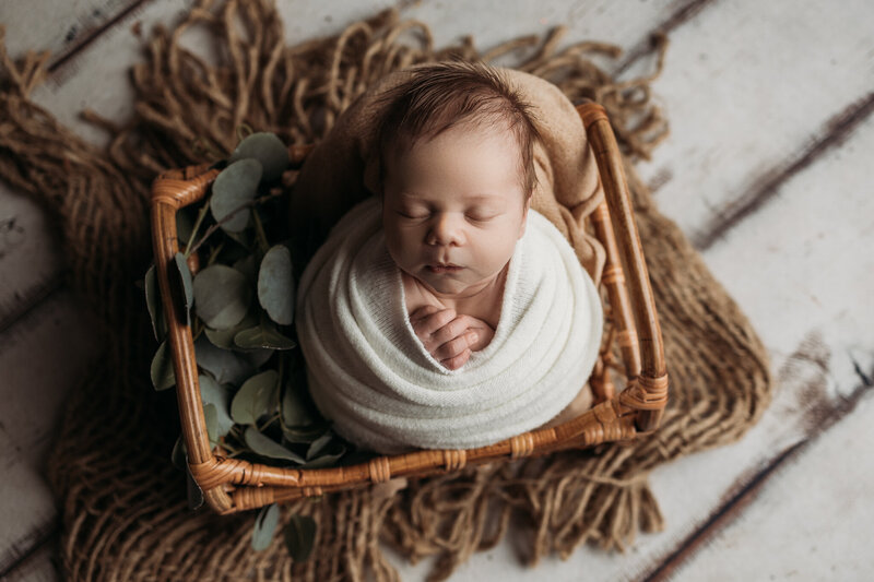 studio baby wrapped up