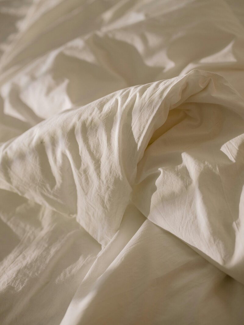 Close up of soft bed linens