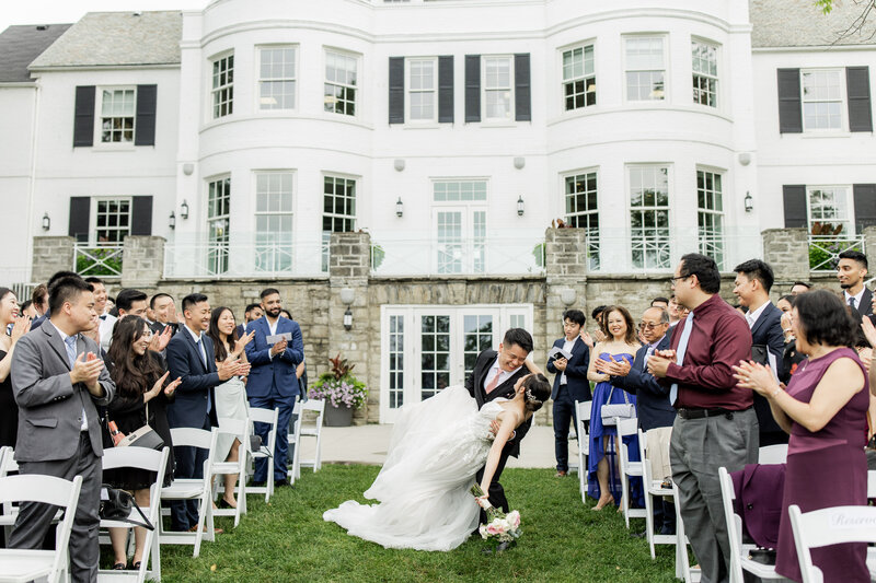 bride and groom at Pearle Hotel wedding