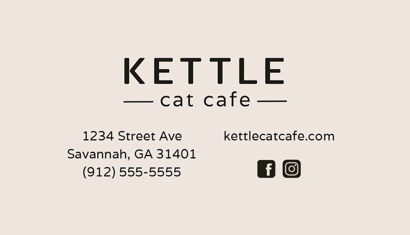 Kettle Cat Cafe Back of Business Card
