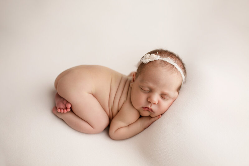 sleeping baby on white background