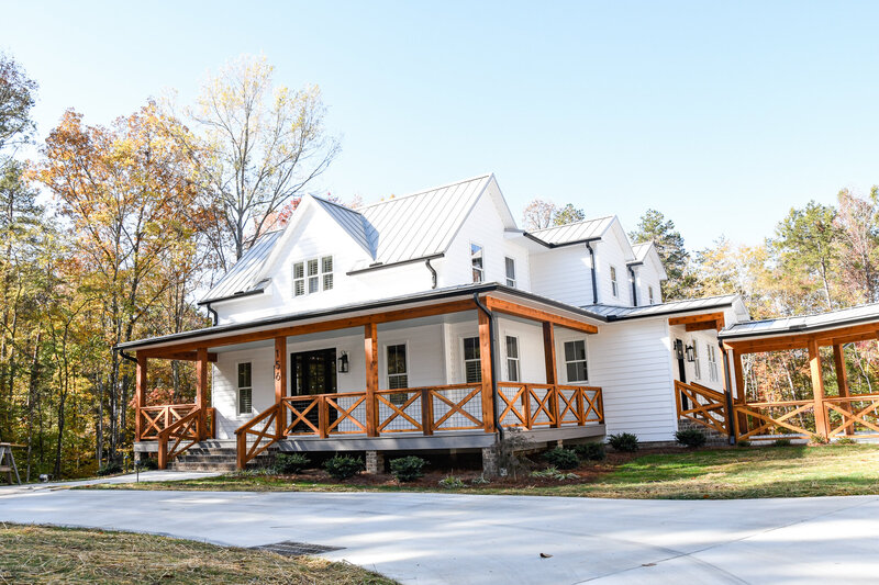 Modern farmhouse exterior white siding