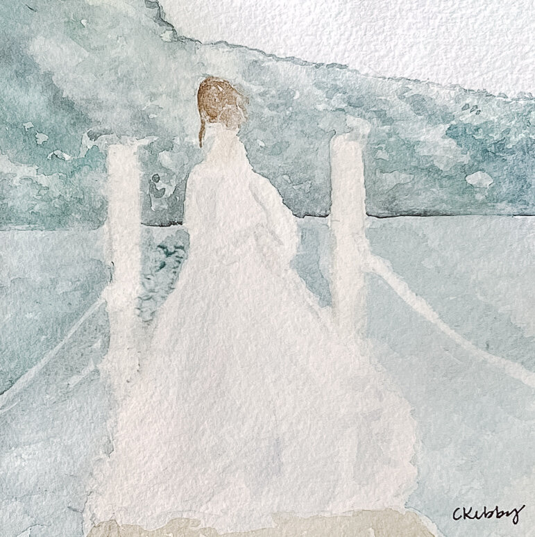 Bride walks down the aisle to her groom in Amalfi Coast, Italy