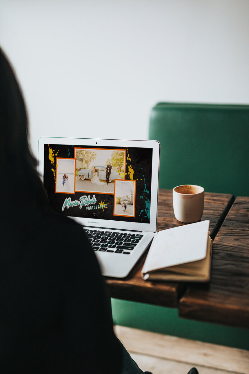 Mockup of laptop with website on the screen