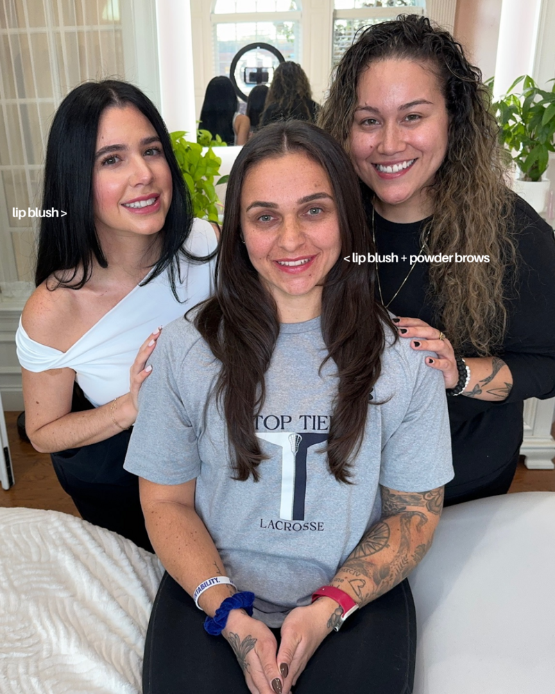 natural powder brows and lip blush at essentials by nicole