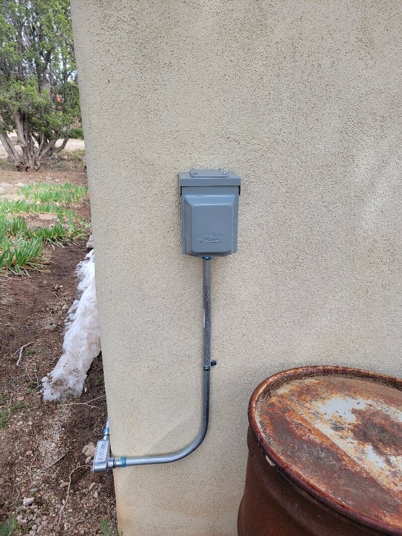 RV hookup inlet in yard Albuquerque