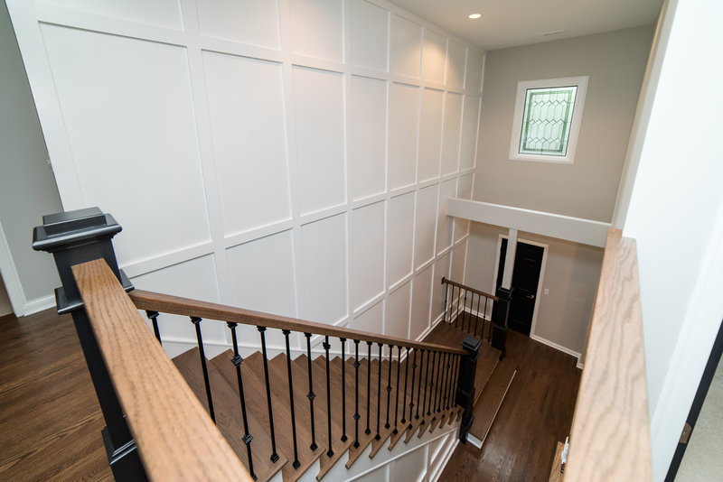 Interior Home Custom Foyer Stairway Wood Floo