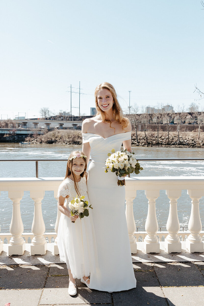 Bride and flower girl in Philadelphia