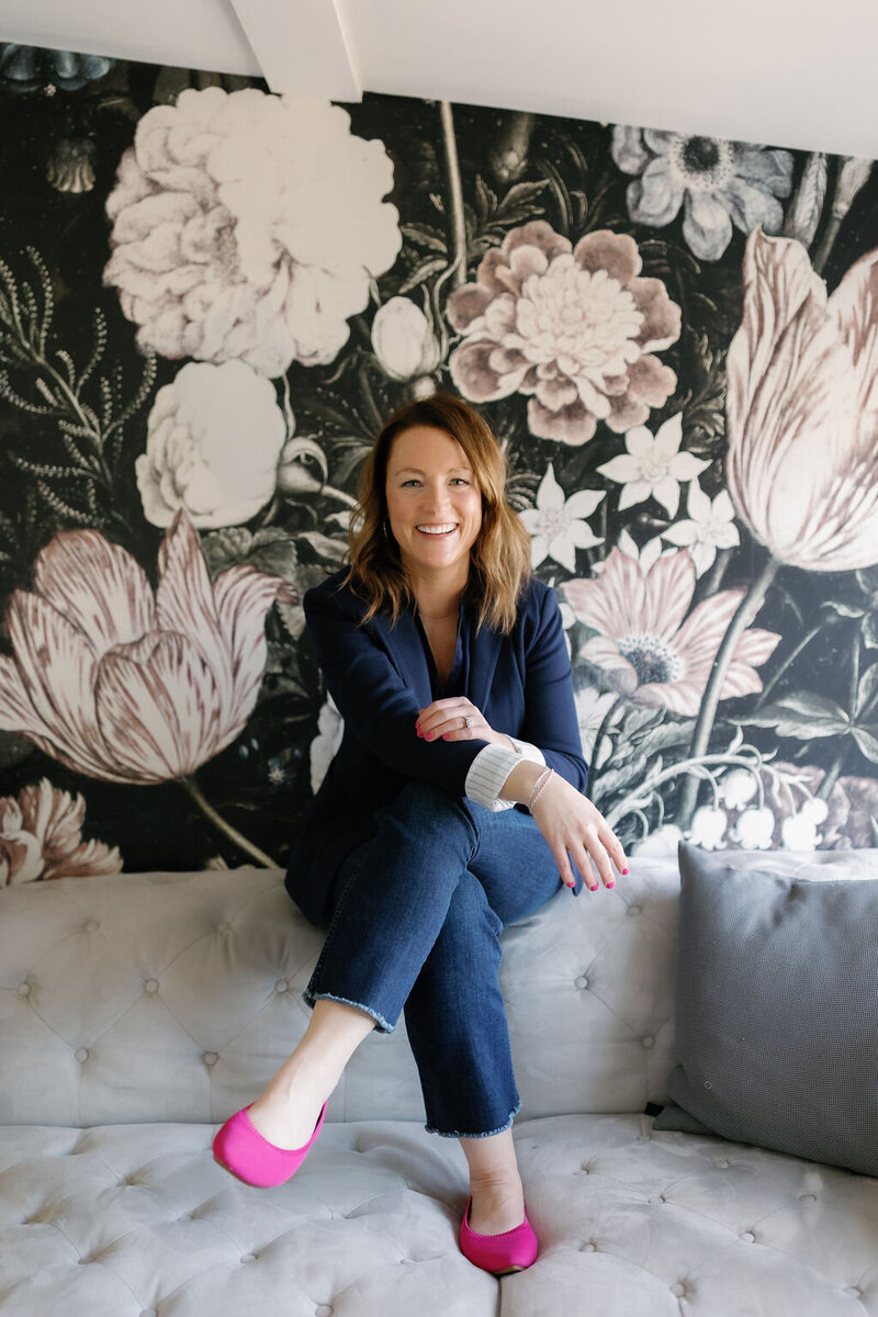 Career Coach Jenn Smith sitting  in office