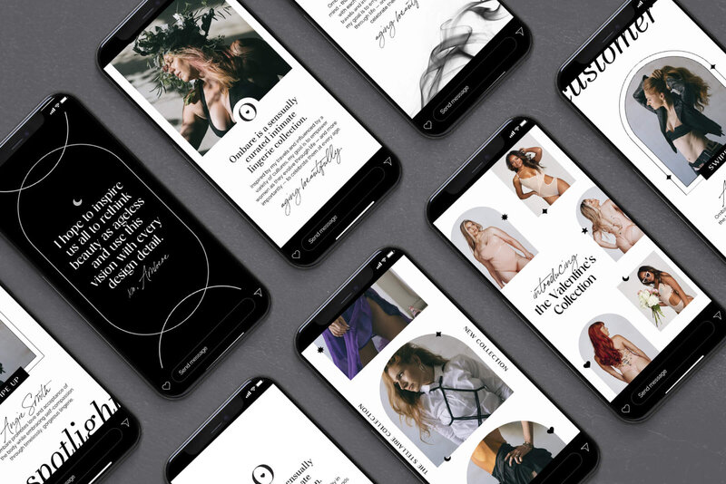 Instagram story designs for a clothing brand for women