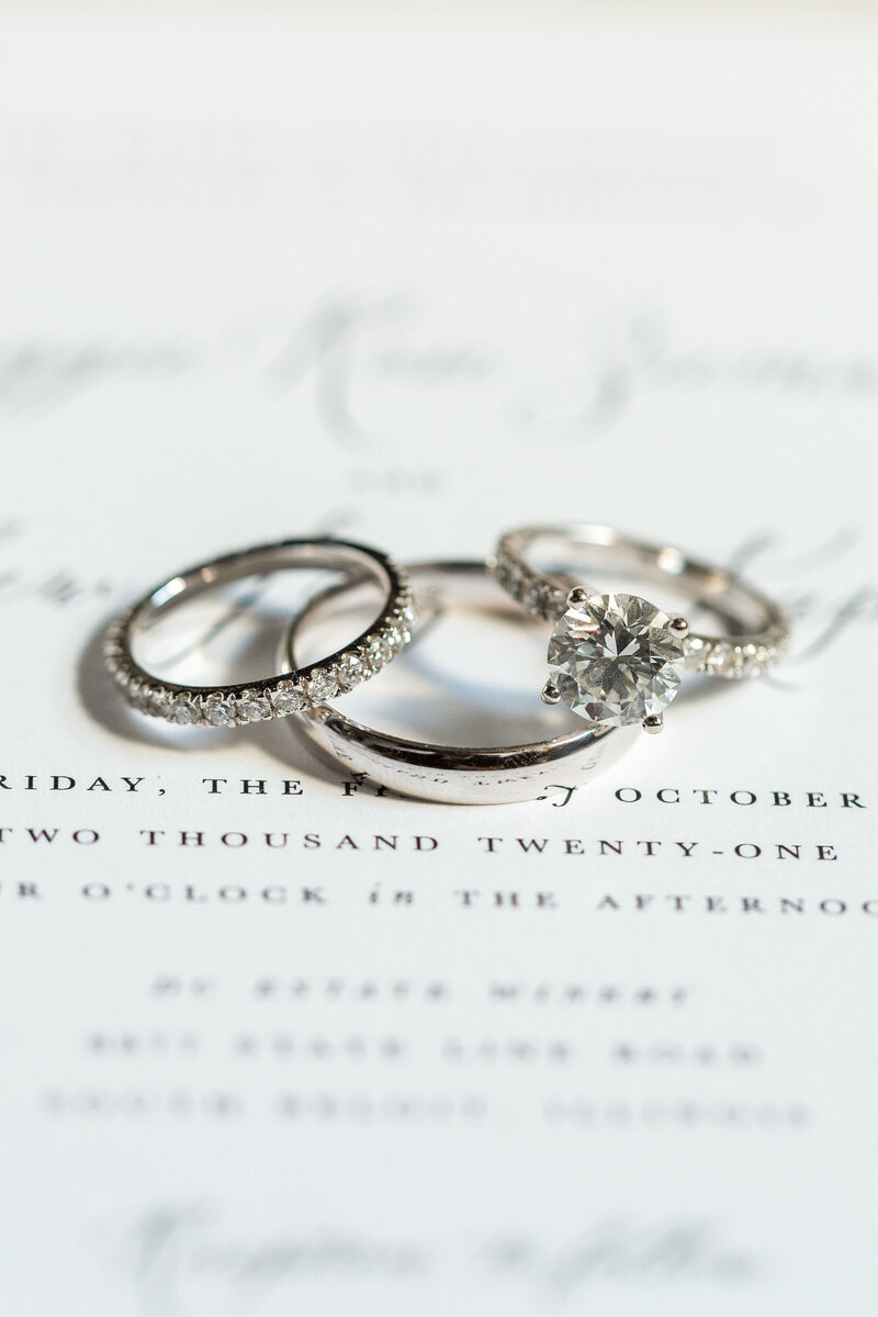 bride and groom ring set