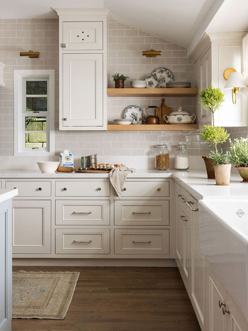 Built-in shelving and natural stone accents in a classic Newport Heights home
