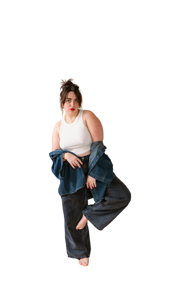 Lauren Loves My Hair | Lauren Loves My Hair - Lifestyle Photo of Lauren Standing on One Leg with Denim Jacket