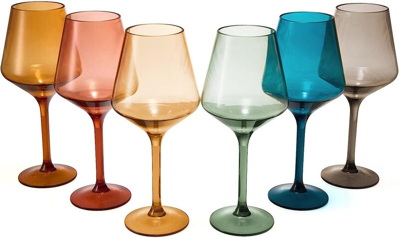 colored wine glasses set