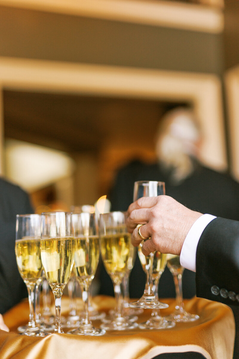 Champagne at a business event by corporate event planning company Love and Whimsy Events