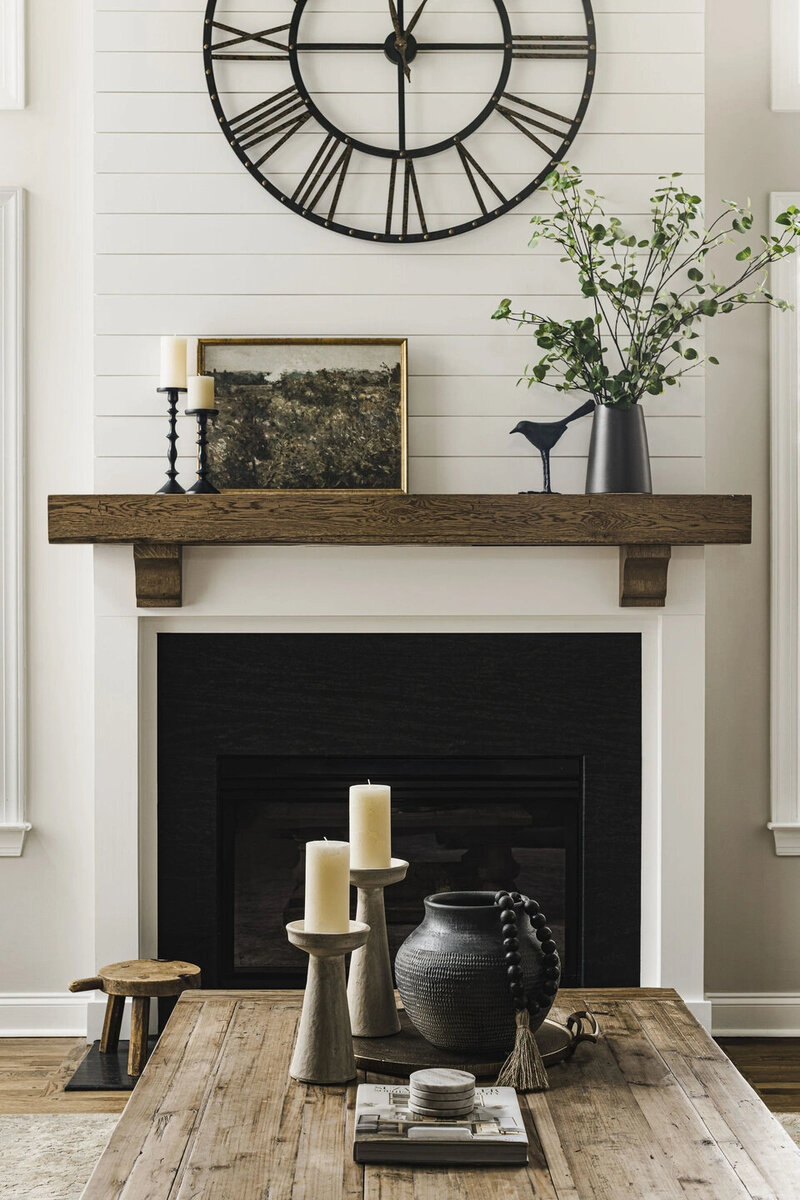 fireplace remodel with shiplap