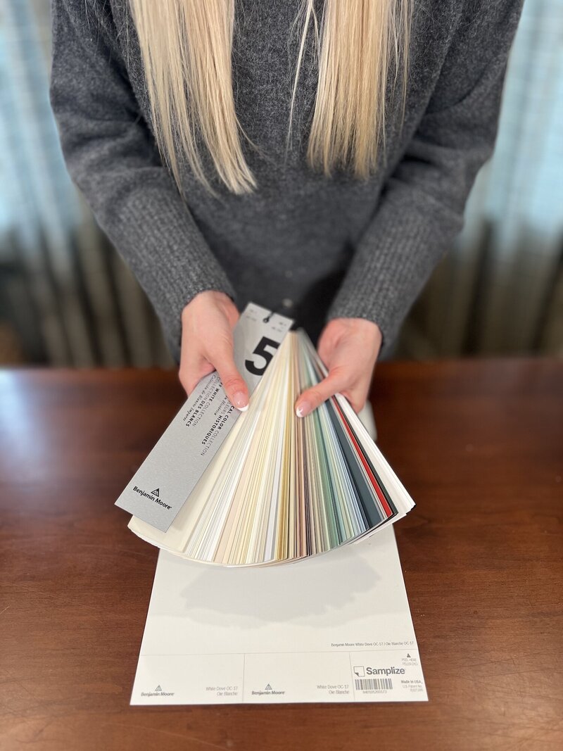 Haley with paint swatches for Paint Color Consulting