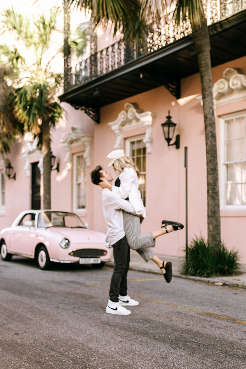 couple dancing on rainbow row