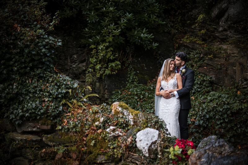 couple on their wedding day at Hotel Endsleigh Devon