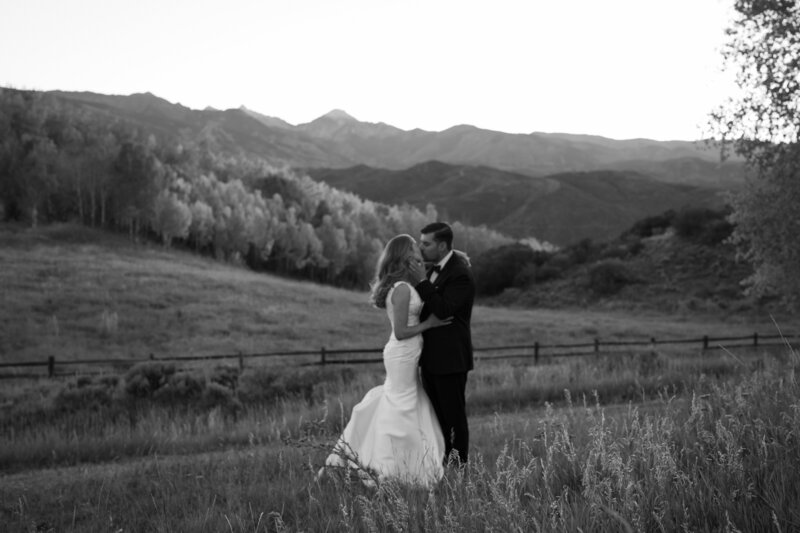 Couple at sunset in aspen