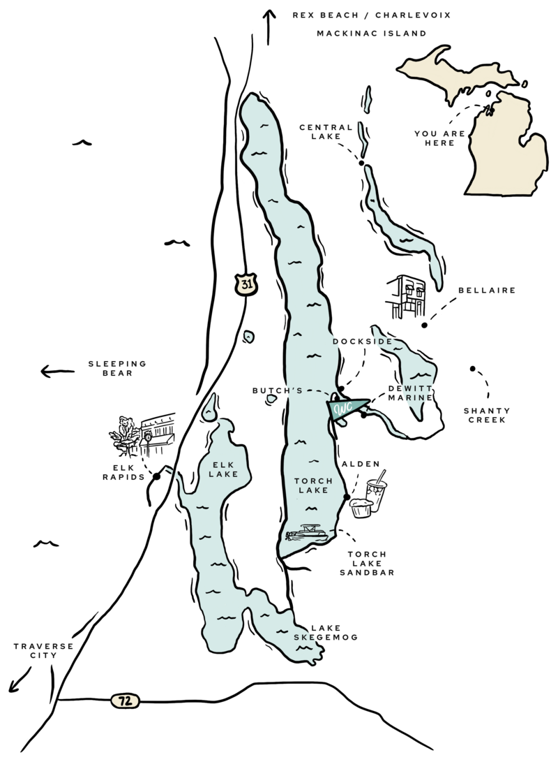 Northern Michigan map illustration