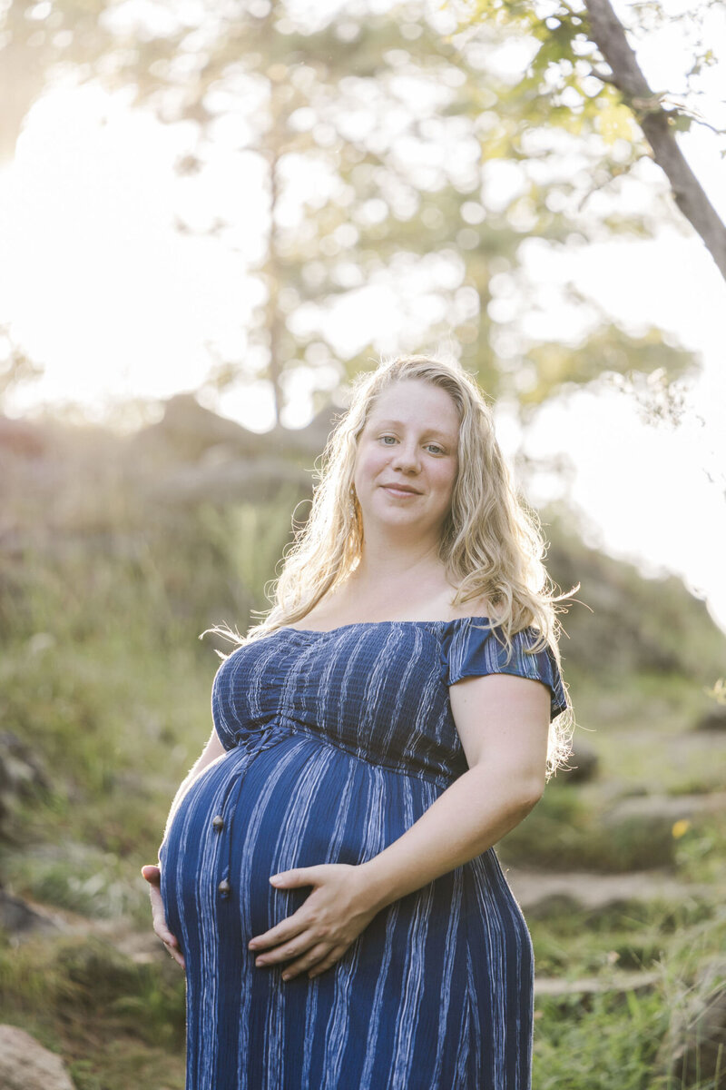 Hudson Valley maternity photography near The Garrison with warm light and calm moments