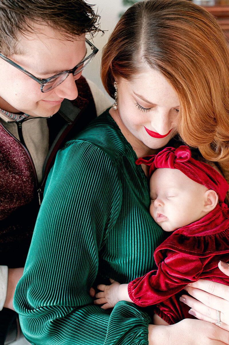 Naperville Family Photographer captures lifestyle newborn session.