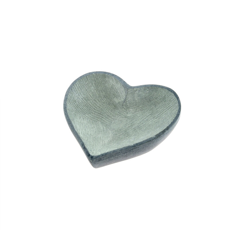 Soapstone Heart Dish S Grey