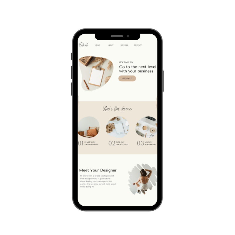 example website design mock-up for mobile