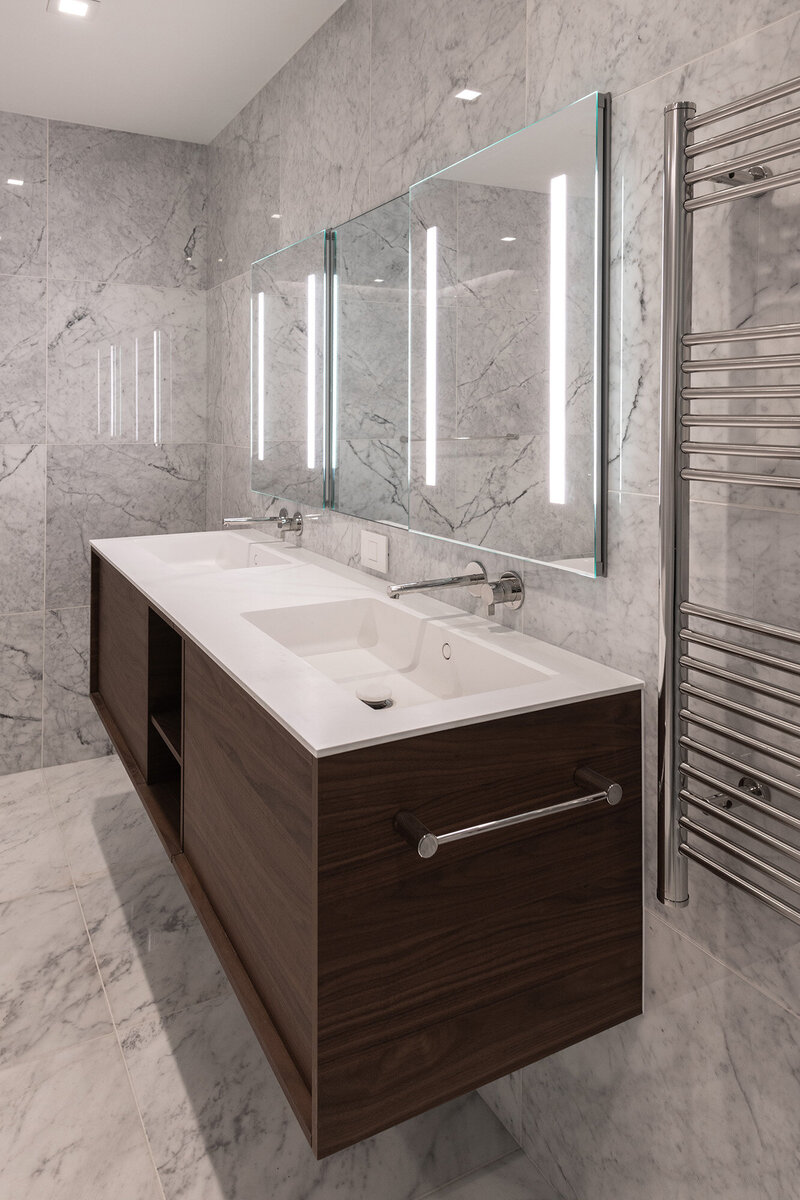 Custom Italian wall hung double vanity