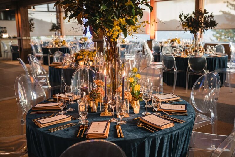 Event tables at the Sundeck on Aspen Mountain