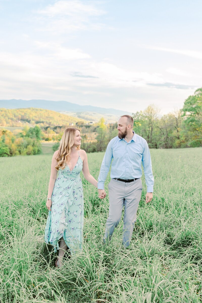 Emotional engagement proposal in Lexington, VA, captured during a golden hour moment
