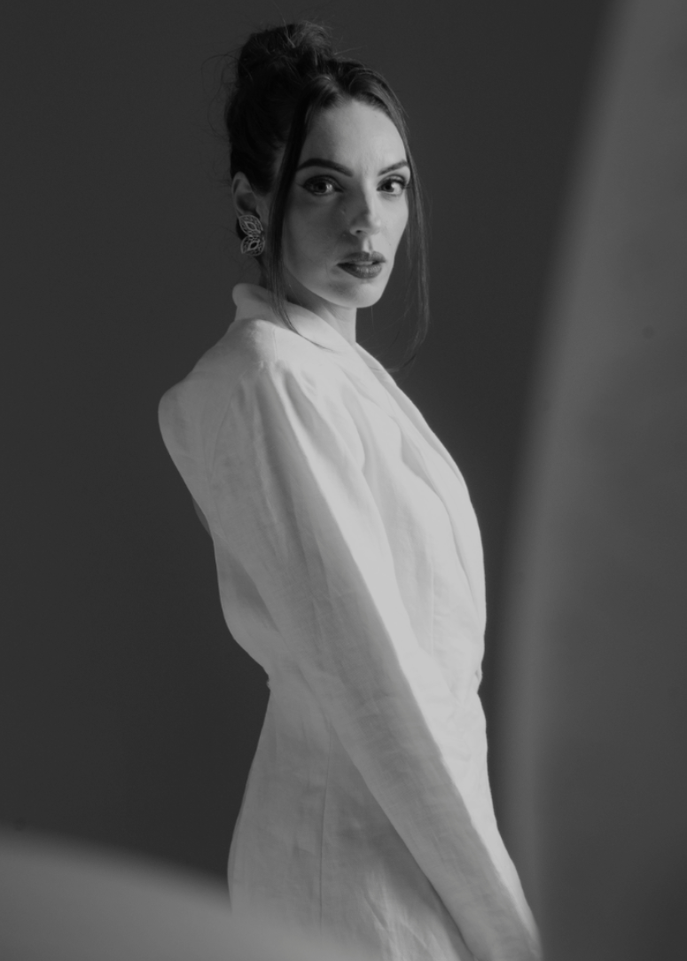 Black and white photos in frames