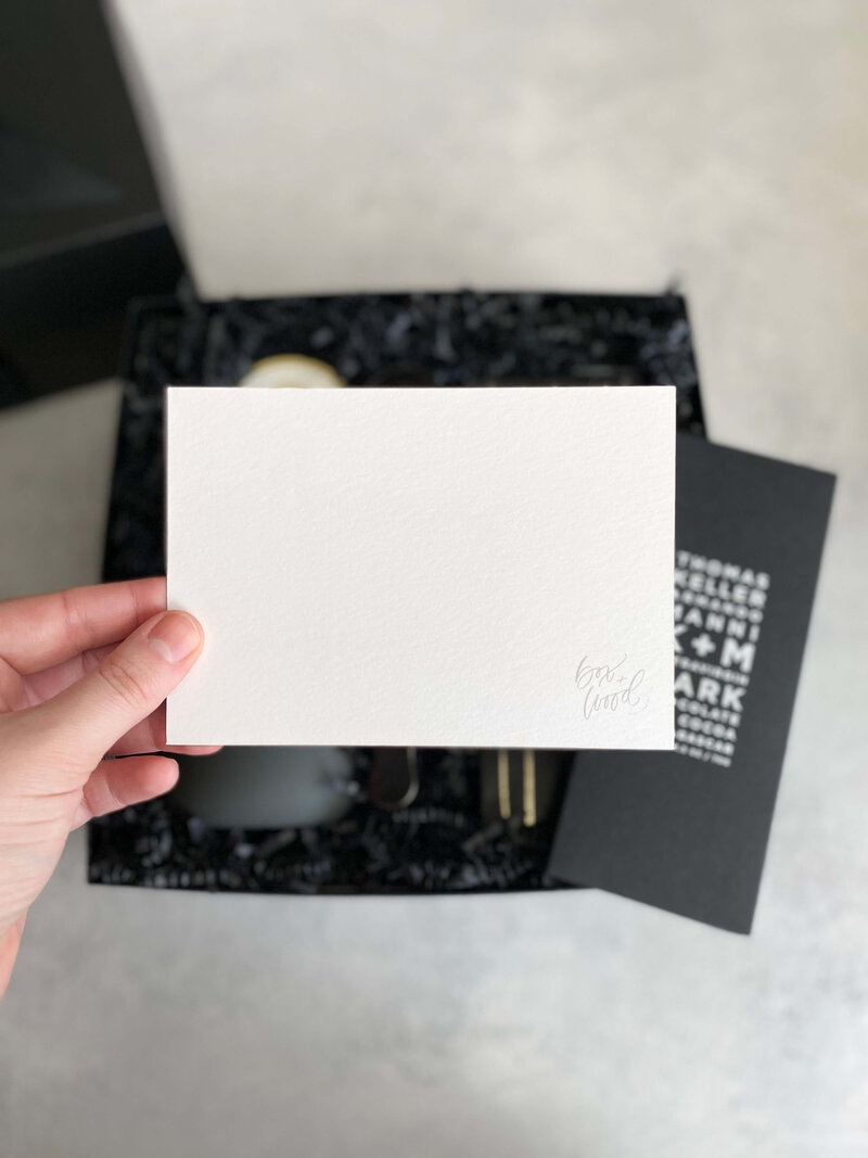 Custom note cards with corporate gift boxes | Box+Wood Gift Company