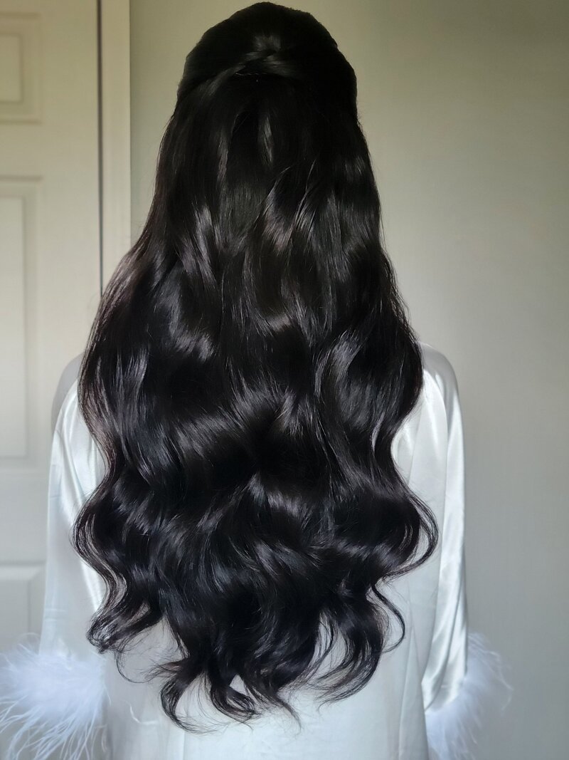 Half up half down waves_ back