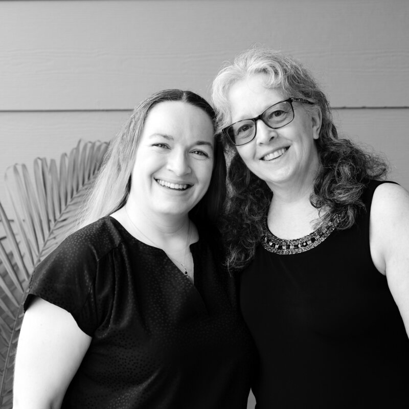 Black and white portrait of artist and daughter Dani Blocker