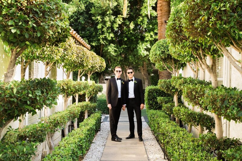Brett and Brian's wedding photos at the Avalon Hotel in Palm Springs by Palm Springs wedding photographer Ashley LaPrade.