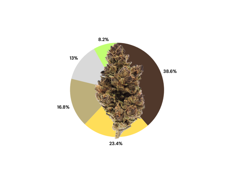 Fortune Cookies percentage of each terpene
