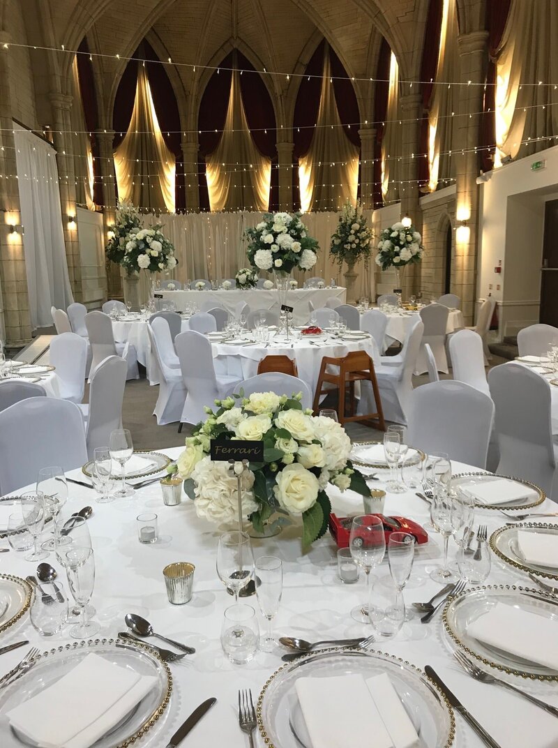 A low table display for Alverton Hotel wedding