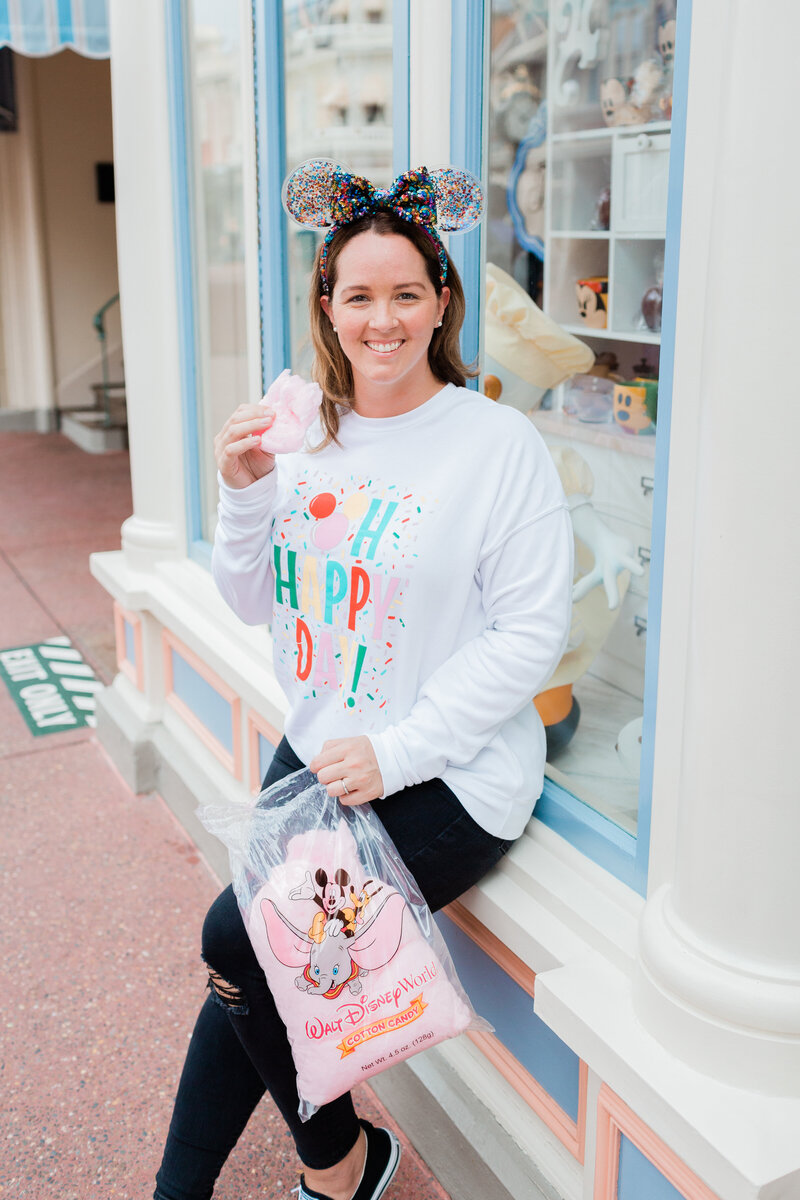Jess Collins wearing Mickey mouse shirt in Disney